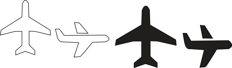 Plane icon set. Airplane icon vector. Flight transport symbol. Travel illustration. Holiday symbol plane line icon on white background plane line icon on white background.