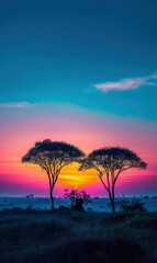 Abstract Savanna With Gradient Colors,Photorealistic HD
