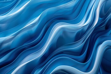 Abstract blue satin waves texture, ideal for backgrounds or creative designs in art and fashion projects.

