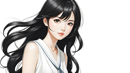 アニメ・漫画風の女性・女の子のイラスト素材