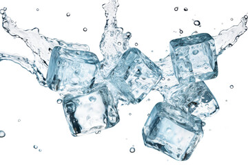Ephemeral Dance of Ice and Water on a Clear PNG or White Background.