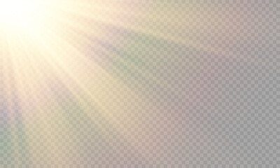 Vector transparent sunlight with special lens flare effect. png