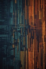 Obraz premium Digital pixelated or bit patterns symbolizing data and communication.