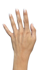 Fototapeta premium mani segni delle mani da donna e da uomo su fondo trasparente isolato
