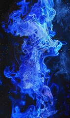 Fototapeta premium Blue Abstract Bioluminescent Sea,Photorealistic HD