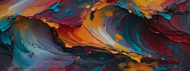 Dynamic Color Palette, Abstract Oil Painting Texture