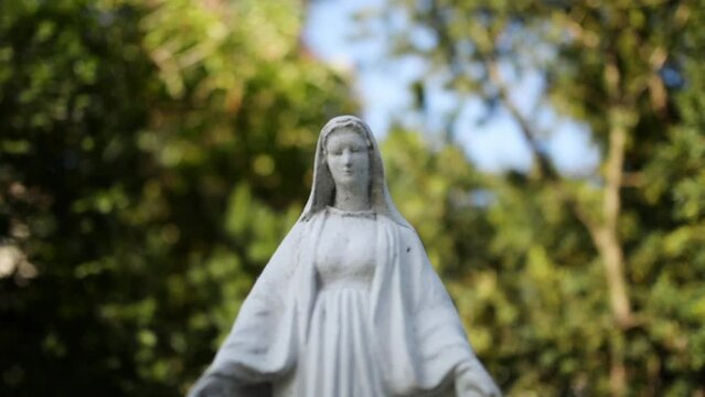 Statue of Our Lady near Church in Poznan, Poland