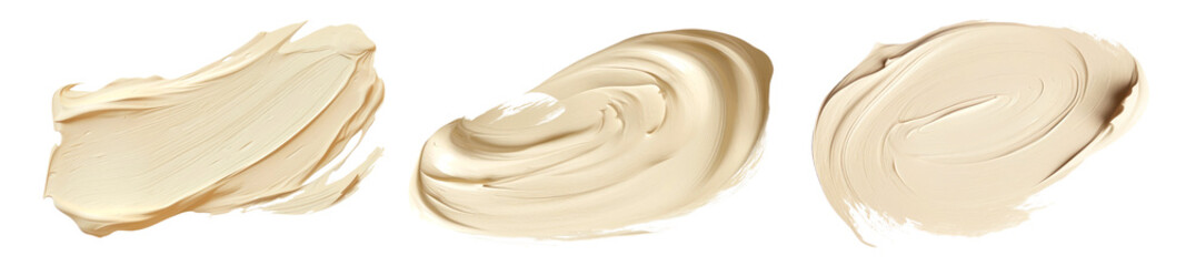 Pastel beige brush stroke png on transparent background