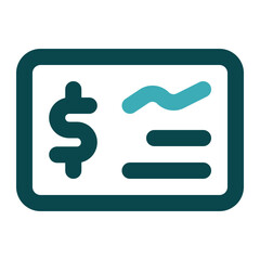 bank check icon for illustration