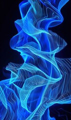 Obraz premium Blue Abstract Energy Waves,Photorealistic HD