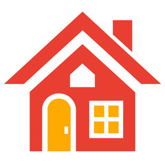 house icon with red roof