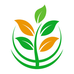 abstract green leaf, leaf symbol logo concept