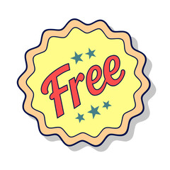 price label, free badge vector symbol