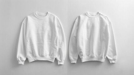 Crisp white sweatshirt, front and back, perfect clarity, HD.