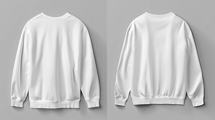 Detailed front and back white long sleeve, HD clarity.