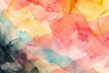 Organic watercolor shapes collide with flowing geometric vectors on an abstract watercolor canvas, depicting gradients.