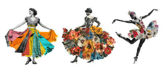 Women in flower png on transparent background