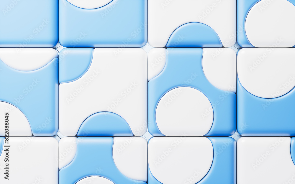 Wall mural Abstract cartoon style cube, 3d rendering.