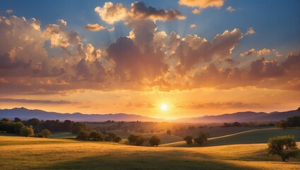 Fototapeta premium sunset in the forest