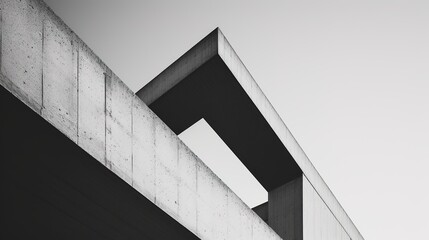 Fototapeta premium Sleek Minimalistic Abstract Architecture Wallpaper, Black and White