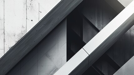 Fototapeta premium Sleek Minimalistic Abstract Architecture Wallpaper, Black and White