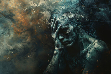Shame and guilt concept illustration