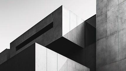 Fototapeta premium Sleek Minimalistic Abstract Architecture Wallpaper, Black and White
