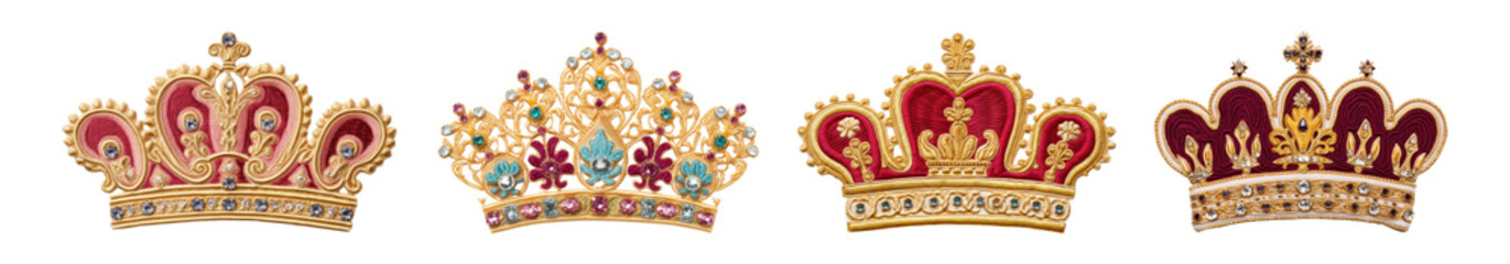 Fototapeta premium Embroidered crown png on transparent background