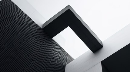 Sleek Minimalistic Abstract Architecture Wallpaper, Black and White