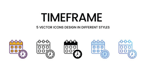 Timeframe  Icons different style vector stock illustration