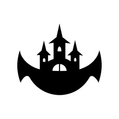 Halloween silhouettes black icon and character. Vector illustration. Isolated on white background.
