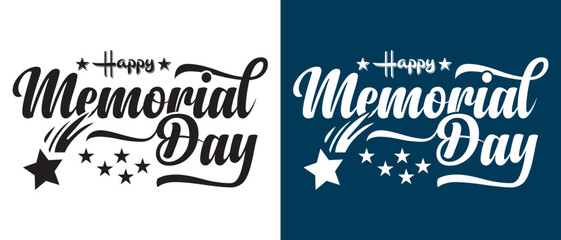 
Memorial Day text. Hand drawn vector art. USA Memorial Day lettering typography design.isolated on white and blue background. EPS 10