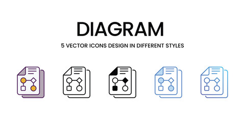 Diagram  Icons different style vector stock illustration