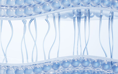 Skin cell background with cosmetics concept, 3d rendering.