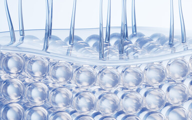 Skin cell background with cosmetics concept, 3d rendering.