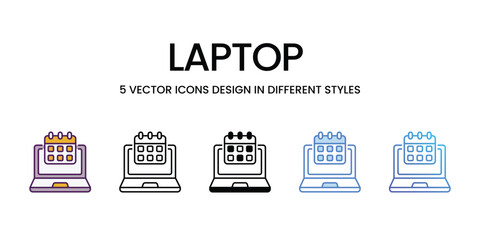 Laptop  Icons different style vector stock illustration