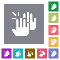 Applause solid square flat icons