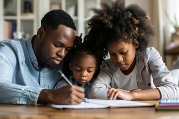 African American Family Practicing Financial Management at Home