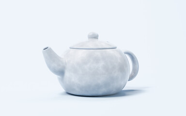 Chinese style teapot and teacup, 3d rendering.