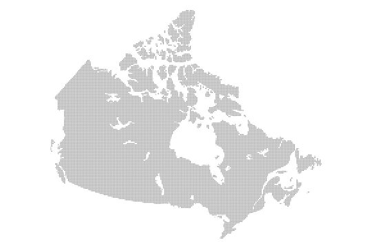Canada map dotted pattern map vector illustration