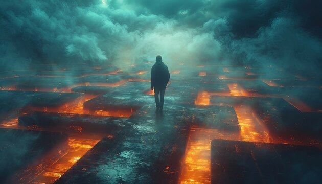 Quantum Quandary: Decrypting the Future with Data Science, digital labyrinth where data scientists navigate through quantum algorithms, 