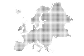 Europe map Dotted pattern vector illustration