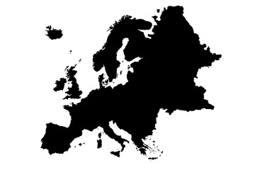 Europe map silhouette vector illustration