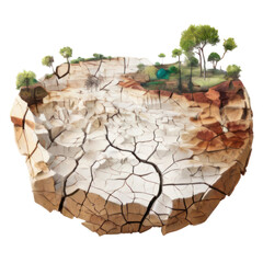 The land is parched and dry. isolated. Generative AI