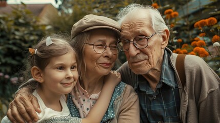 Fototapeta premium Happy grandfather with his family UHD wallpaper