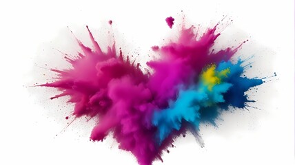 abstract background with powder explosion heart shape