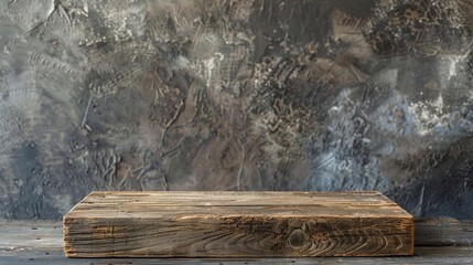 Vintage Wooden Podium, front view focus, with rustic charm, excellent for presenting wellness and spa products