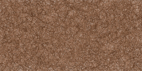 Fibrous seamless pattern from coconut coir. The carpet is warped and rough. Children's natural, biodegradable mattress. Hairy grunge texture. Fiber surface