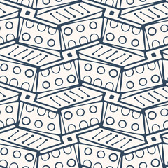 Black and white pattern with doodle style. Vector