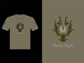 Metal Style T-Shirt Vector Design